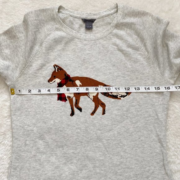 Eddie Bauer, NWOT,  Women's Long-Sleeve Thermal Crew, Graphic Fox, Gray, S / XL - Picture 4 of 9